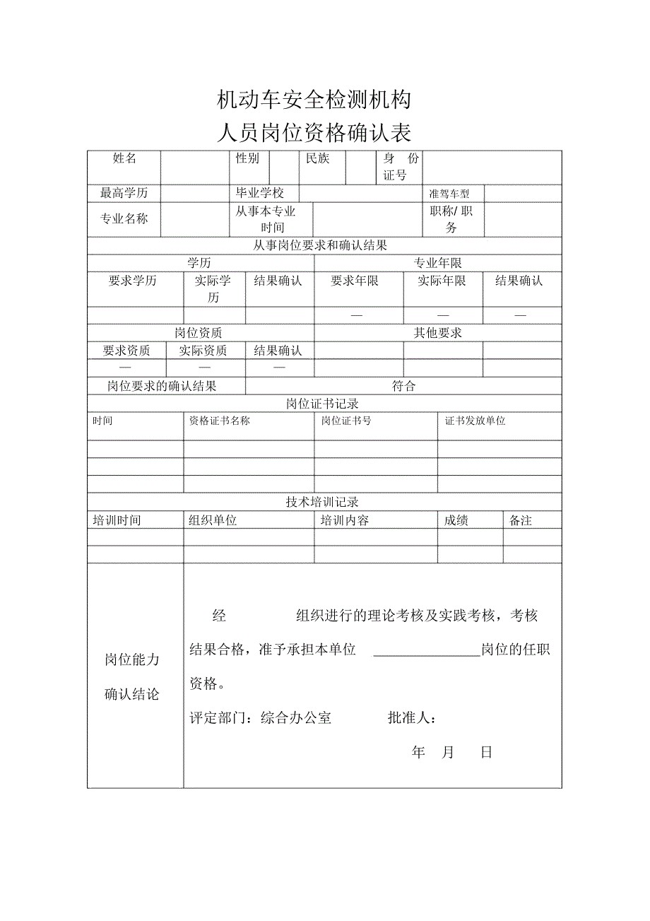 人员岗位确认表_第1页