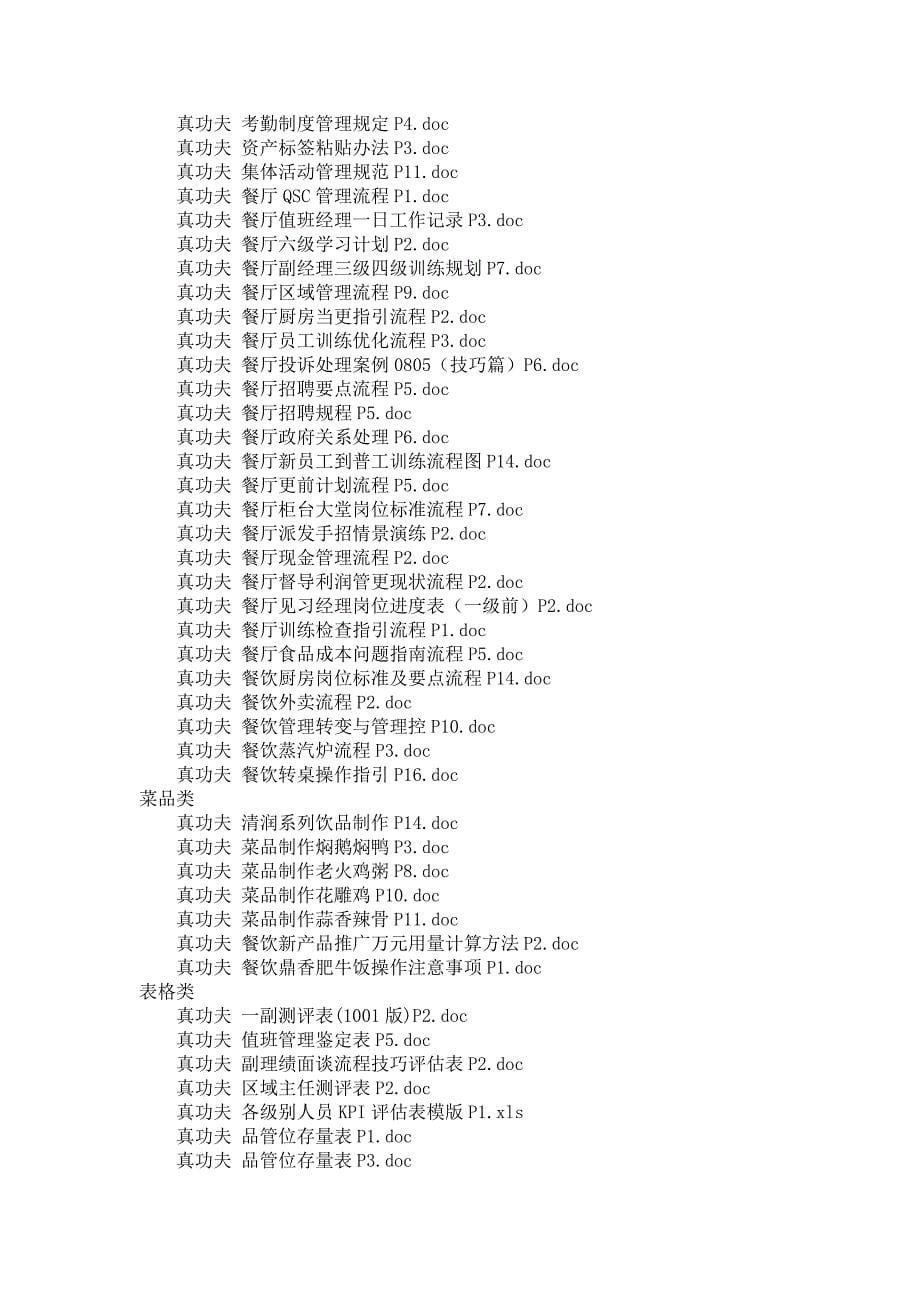真功夫餐饮资料餐饮培训运营资料集合_第5页