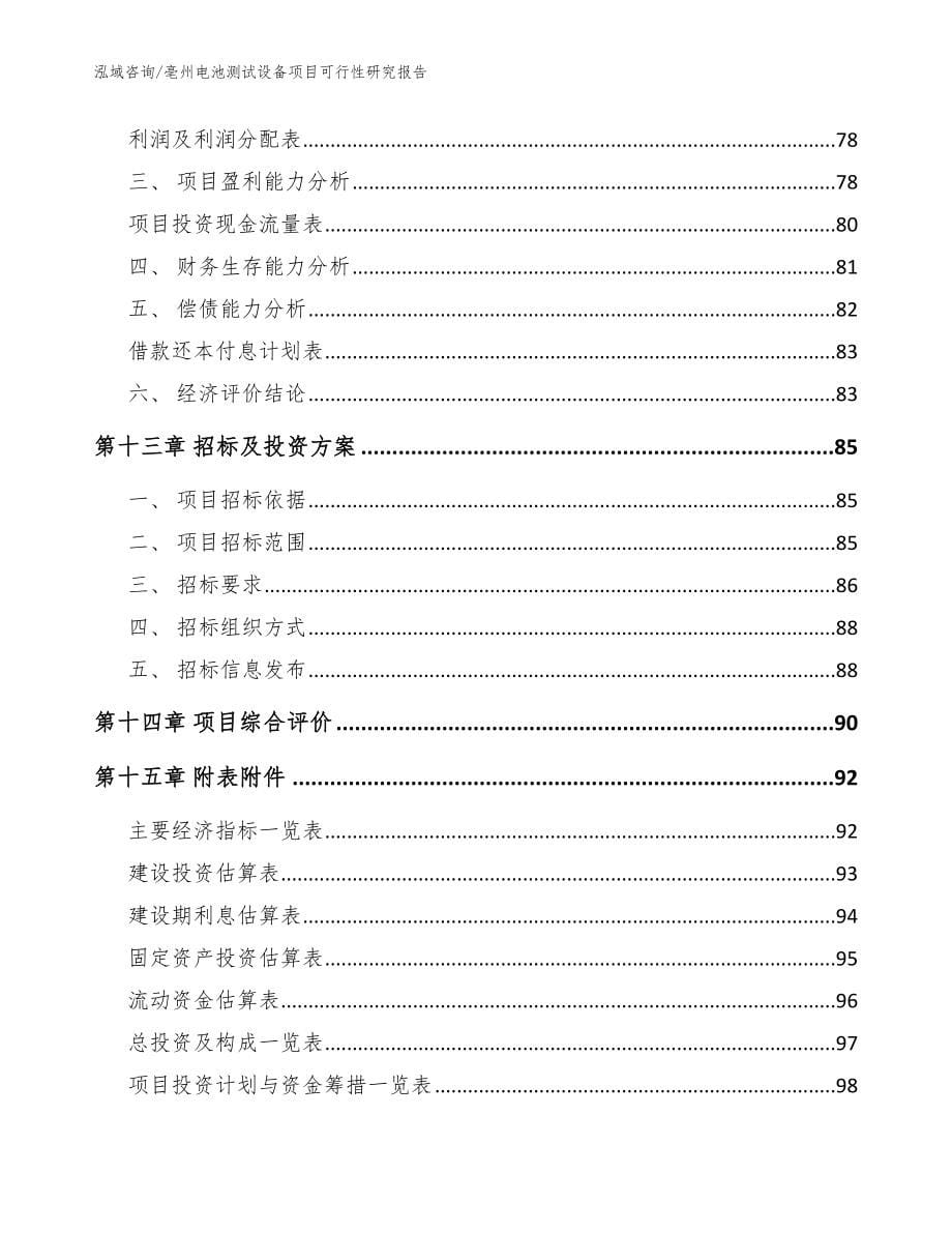 亳州电池测试设备项目可行性研究报告【范文模板】_第5页