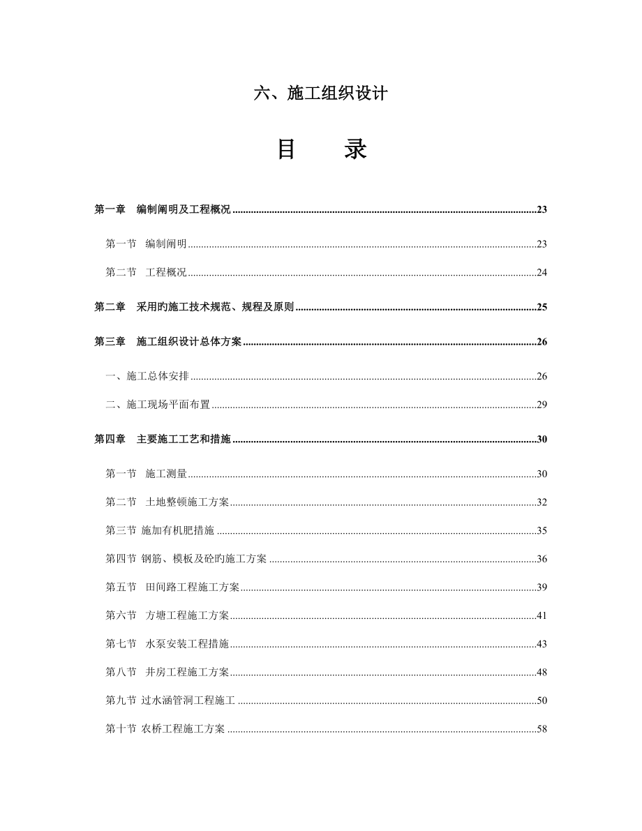 高标准农田建设项目施工组织设计模板_第1页