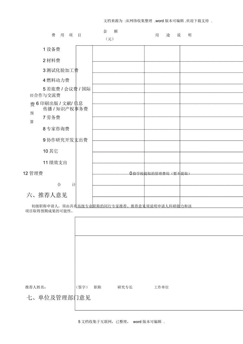 厦门城职业学院科研课题申请书_第5页