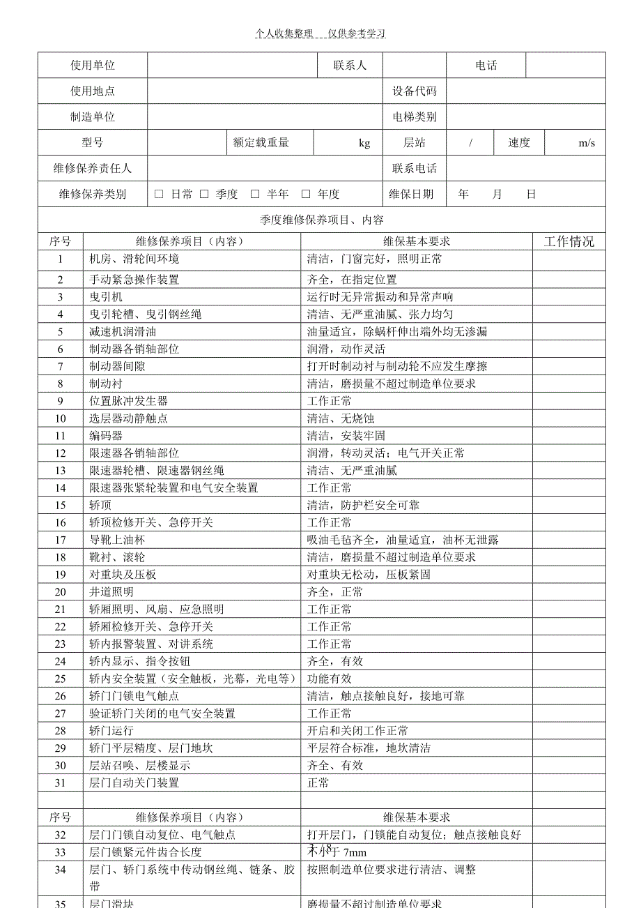 电梯保养记录_第3页