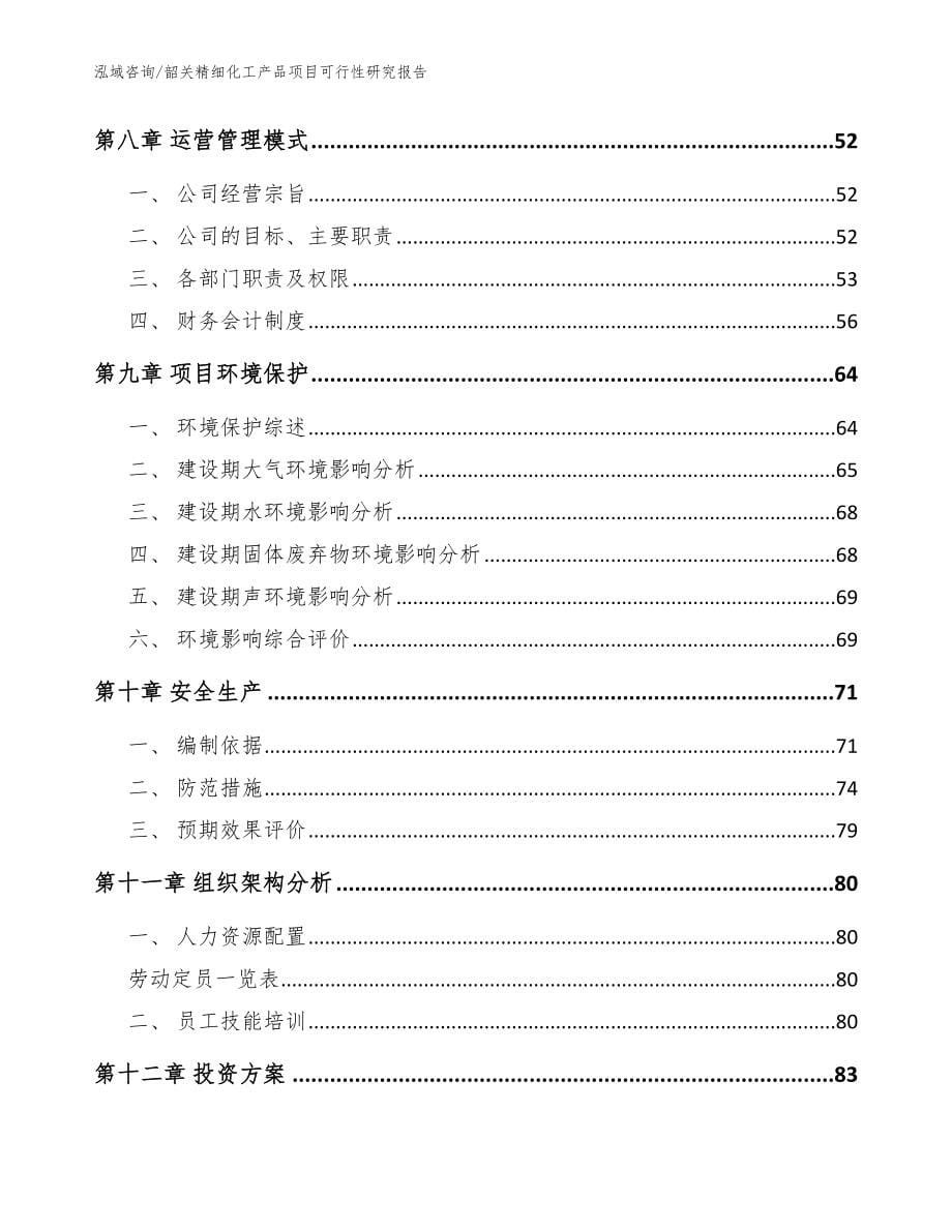 韶关精细化工产品项目可行性研究报告（模板范本）_第5页