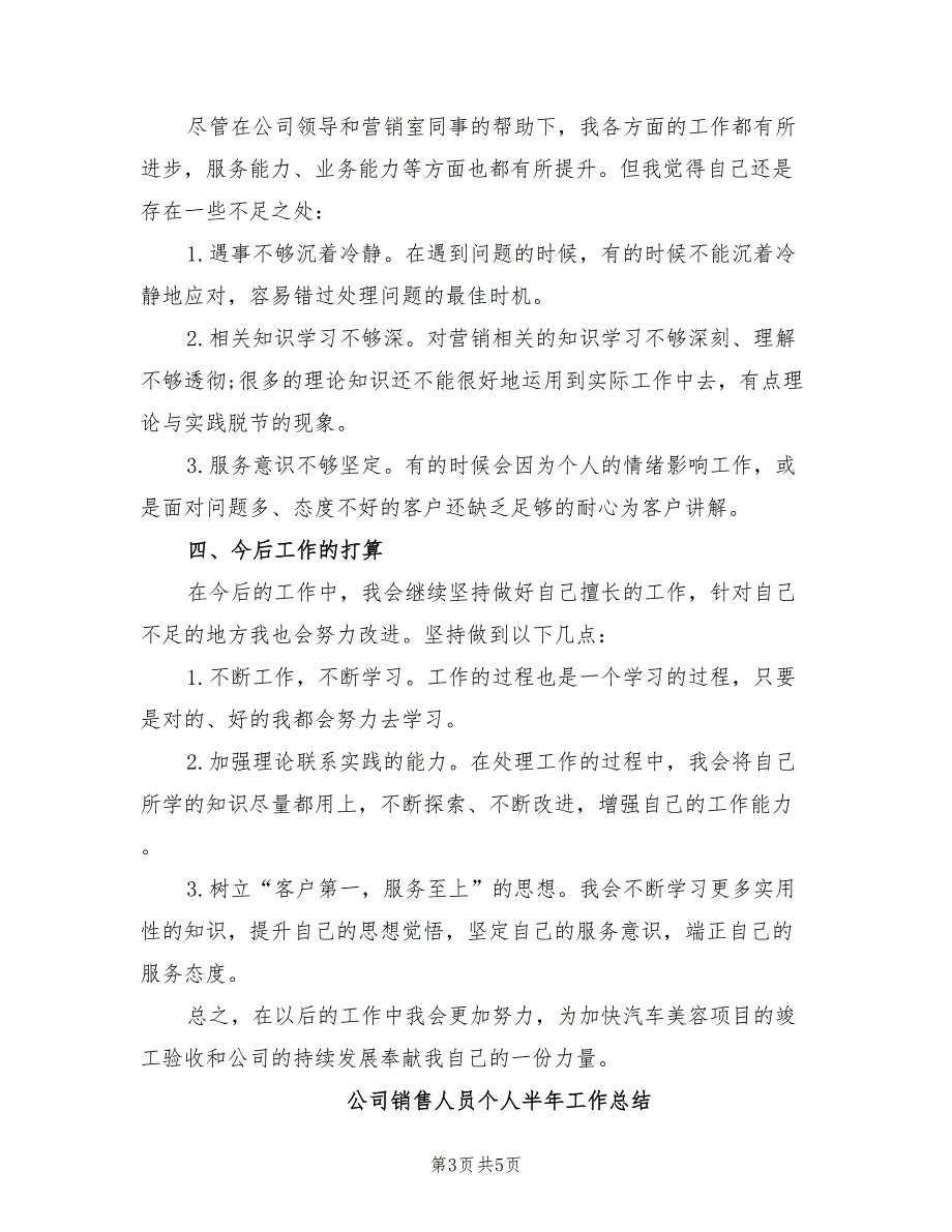 2022年公司销售主任工作总结_第3页