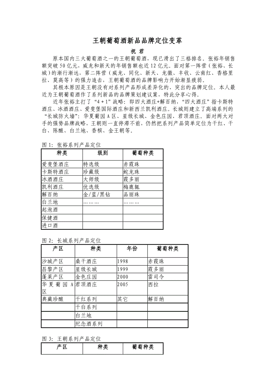 王朝葡萄酒新品品牌定位变革_第1页