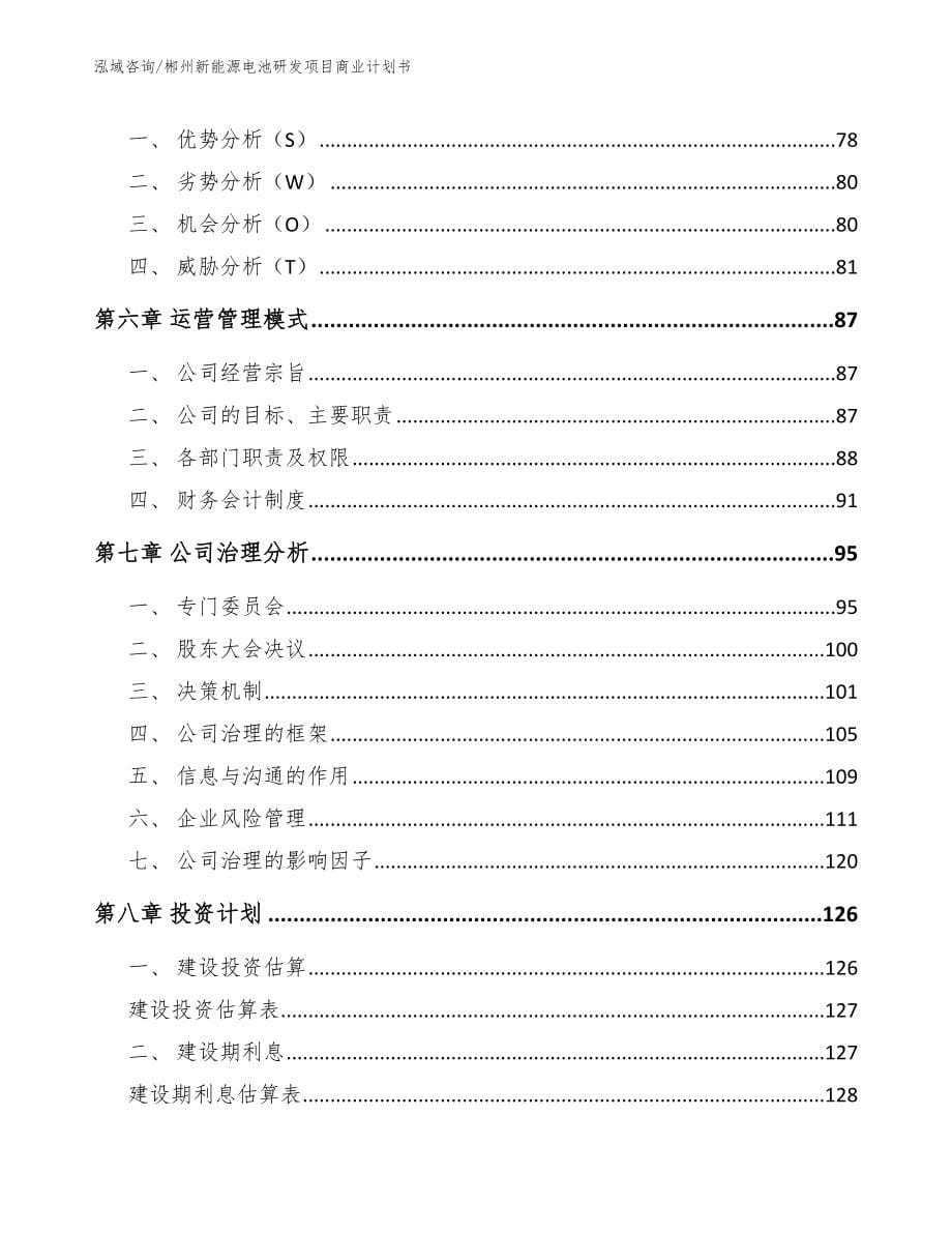 郴州新能源电池研发项目商业计划书【模板】_第5页