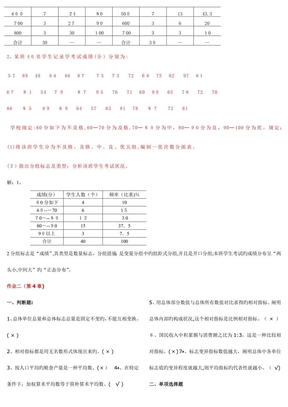 2023年春电大统计学原理形成性考核册作业答案_第5页