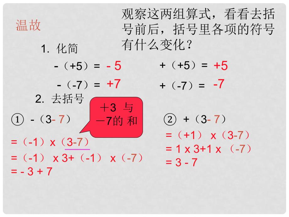 七年级数学上册 2.2 整式的加减 第2课时 去括号教学课件 （新版）新人教版_第2页