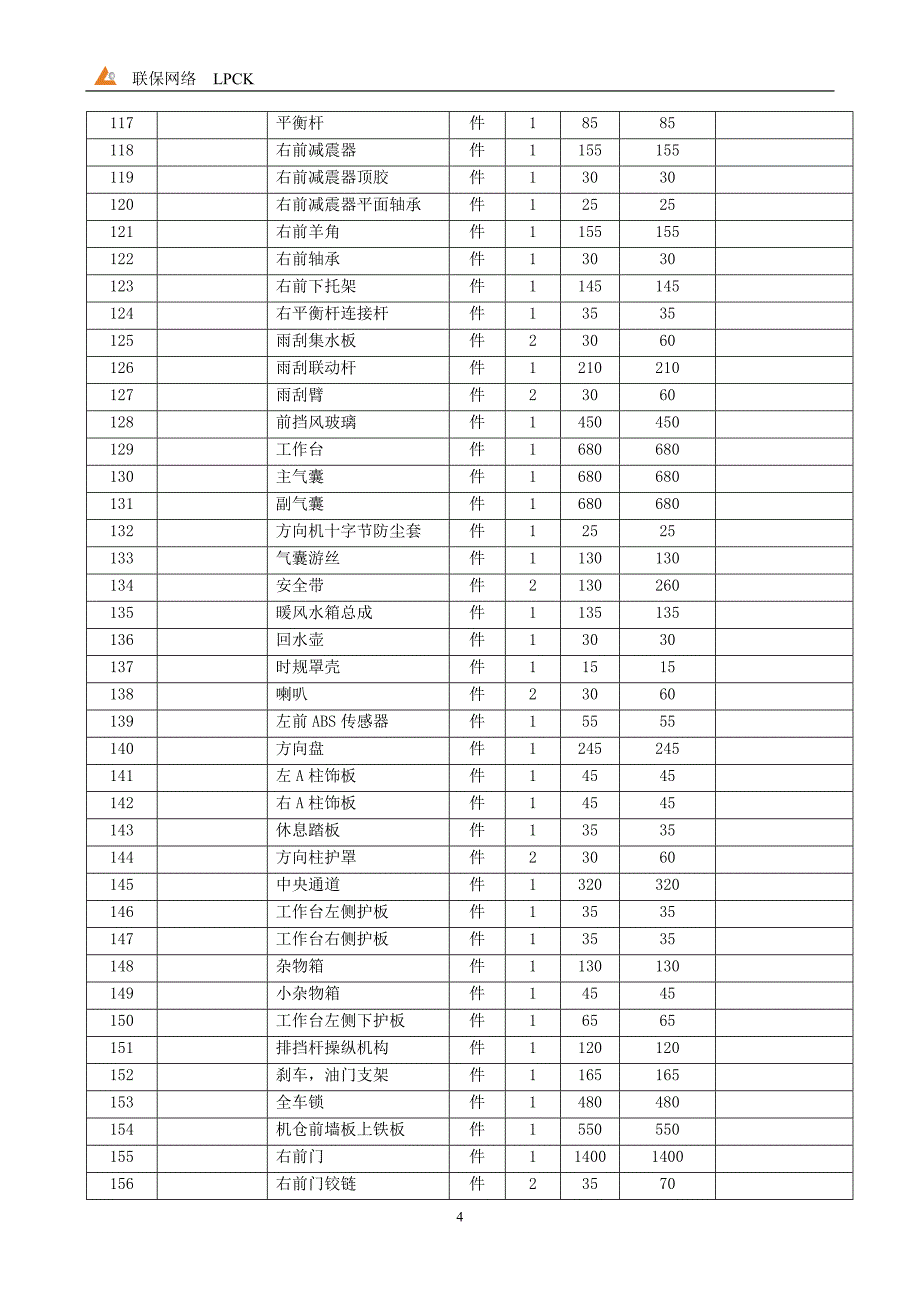 别克凯越SGM7168ATA配件价格.doc_第4页