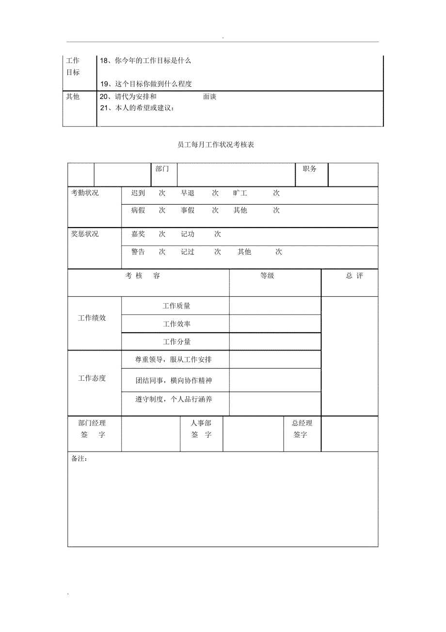 员工绩效考核表(范本)_第3页