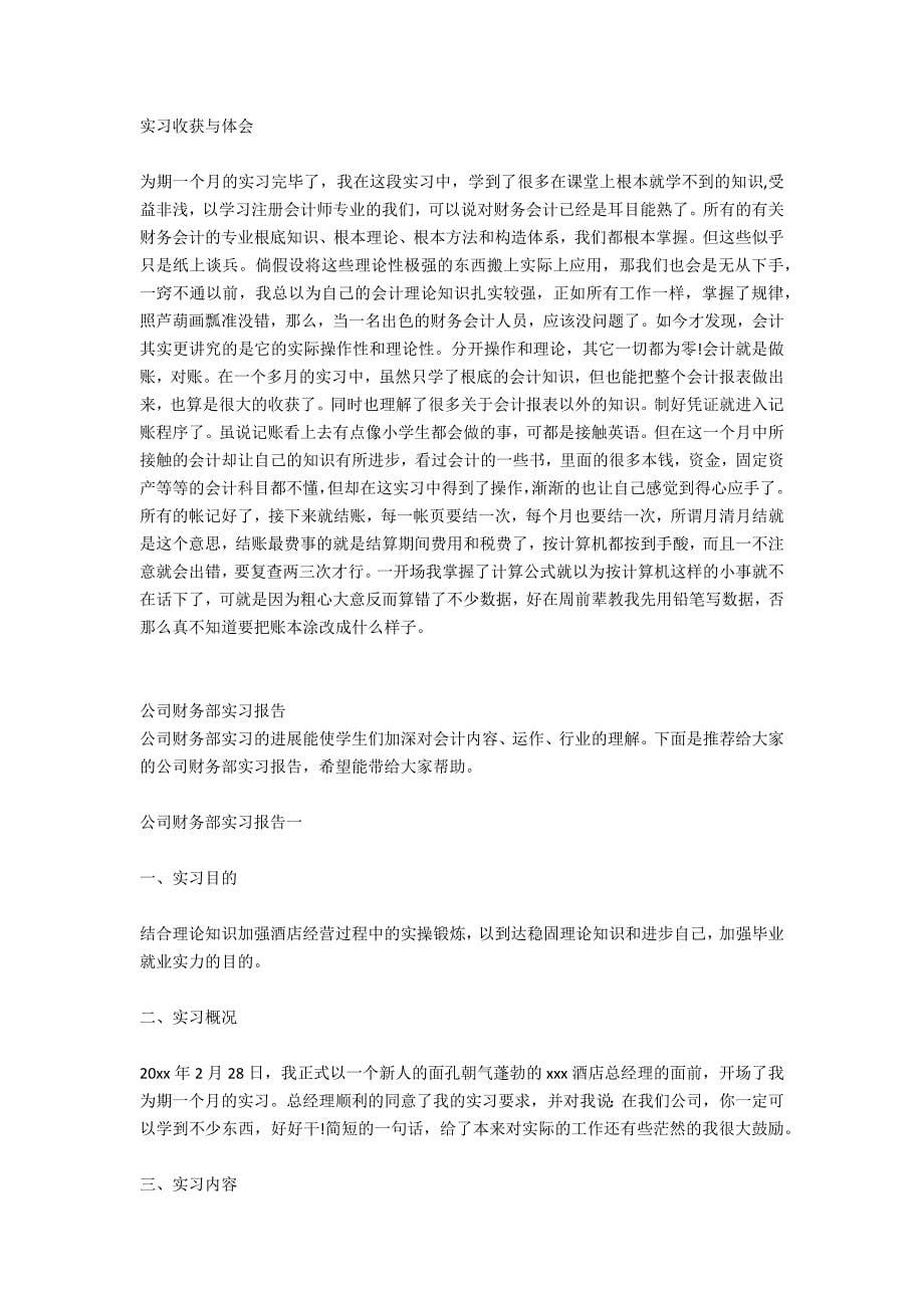 公司财务部财务会计经典实习报告_第5页