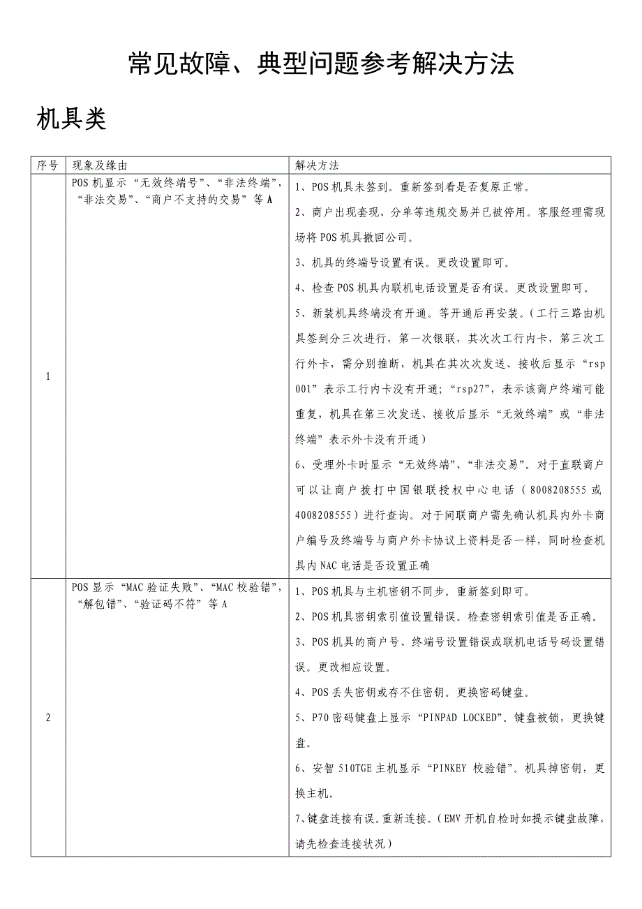 第三方收单POS常见错误处理._第1页