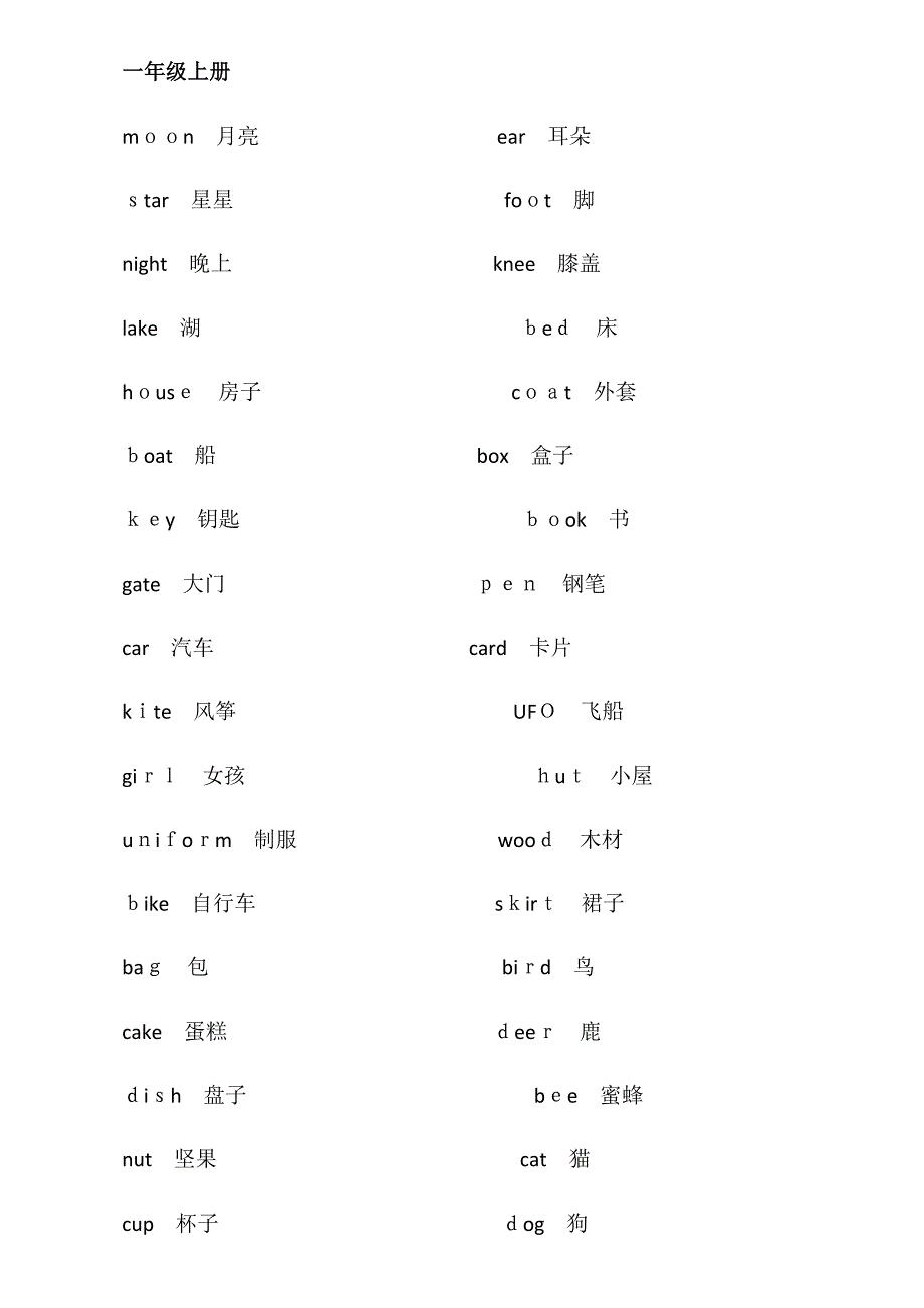 小学英语单词-北京版_第1页