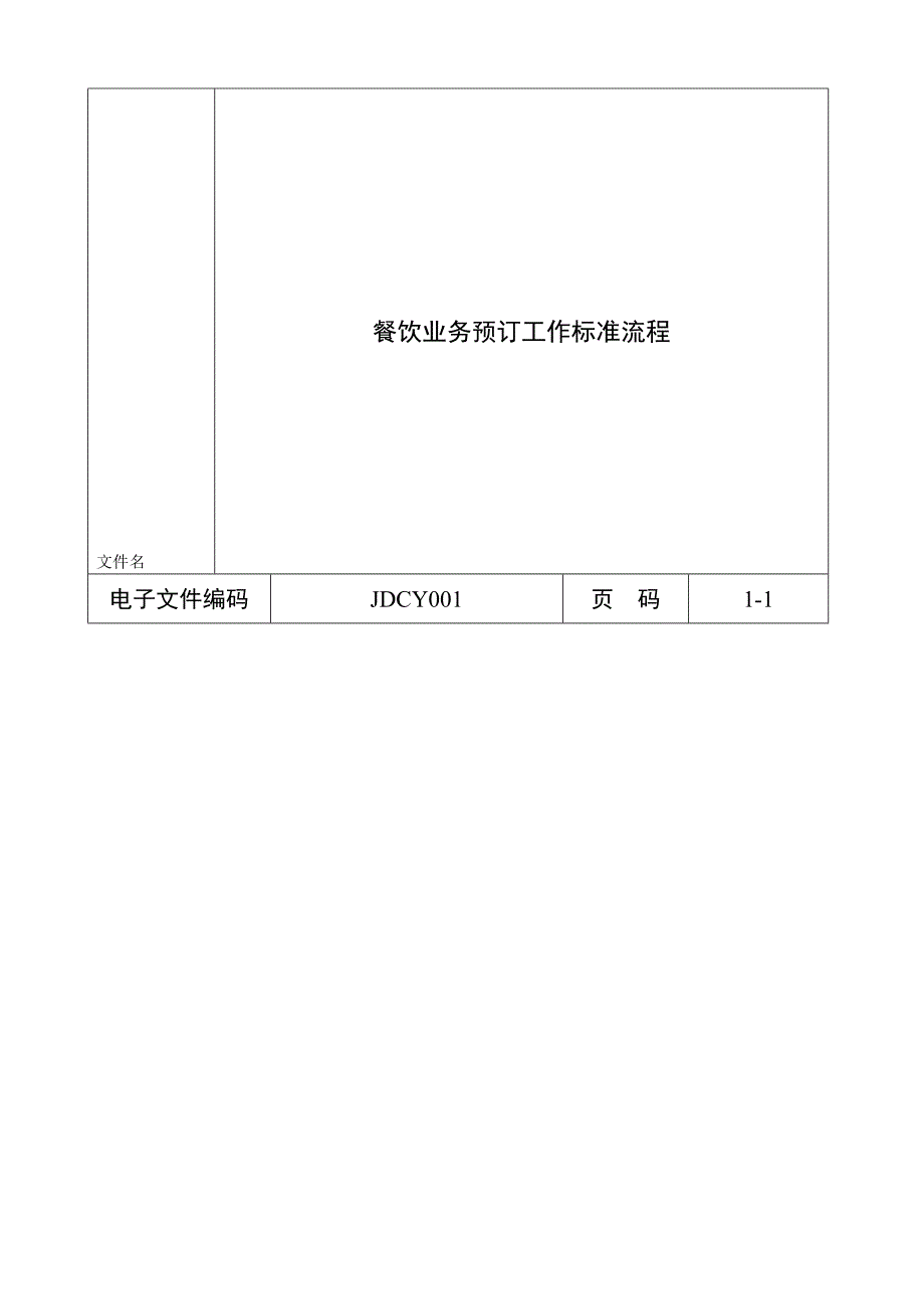 4580餐饮业务预订工作标准流程_第1页