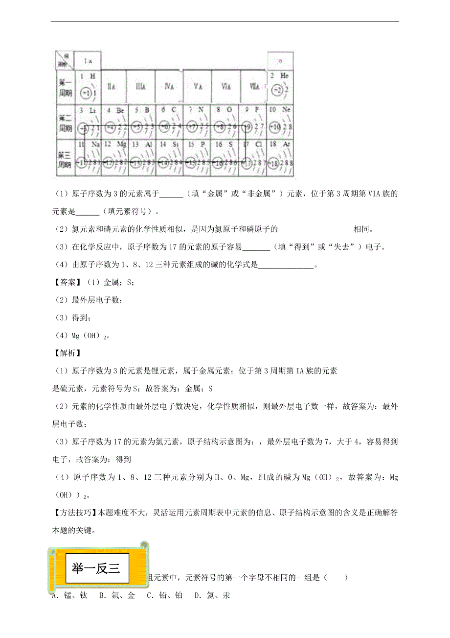 易错专题4：元素周期表相关（解析卷）_第4页