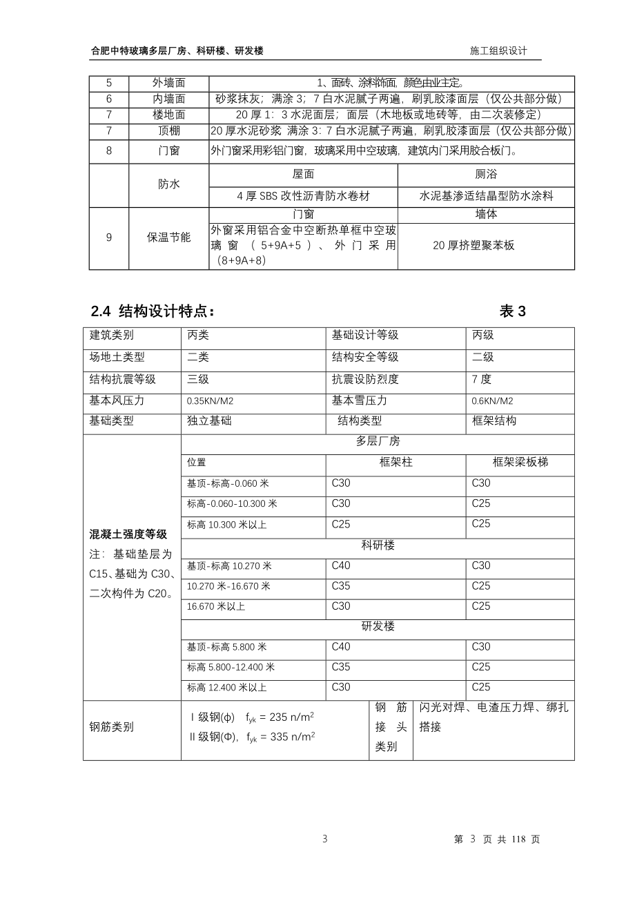 合肥中特玻璃多层厂房研发楼科研楼工程施工组织设计_第4页