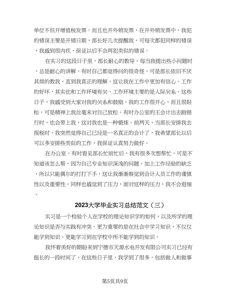 2023大学毕业实习总结范文（4篇）.doc_第5页