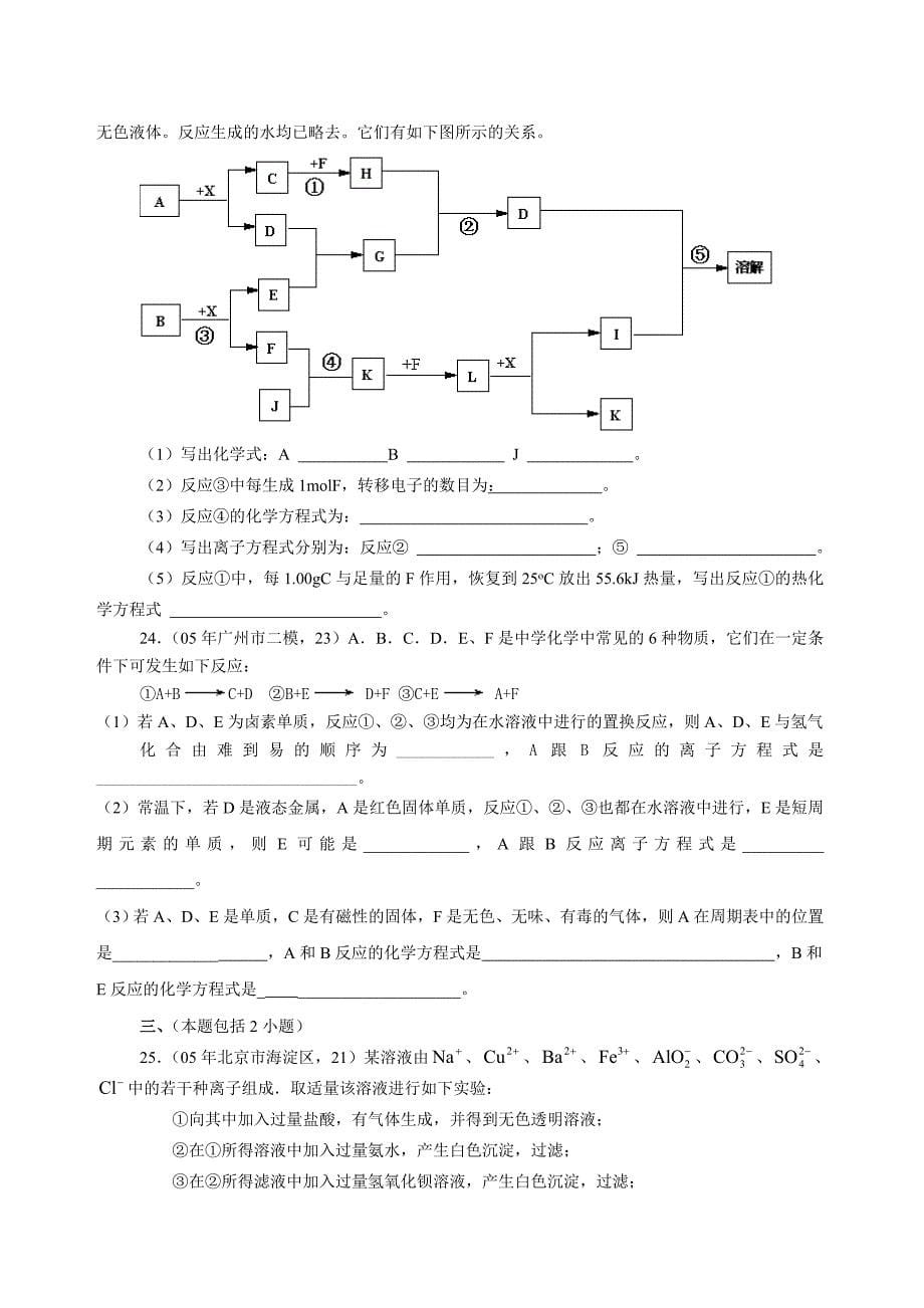 ★强力推荐★高中化学第二轮复习测试题-无机推断题.doc_第5页