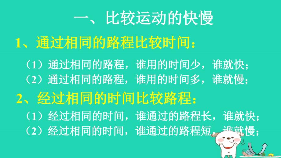 八年级物理上册1.3比较运动的快慢学习要点课件北京课改版_第4页