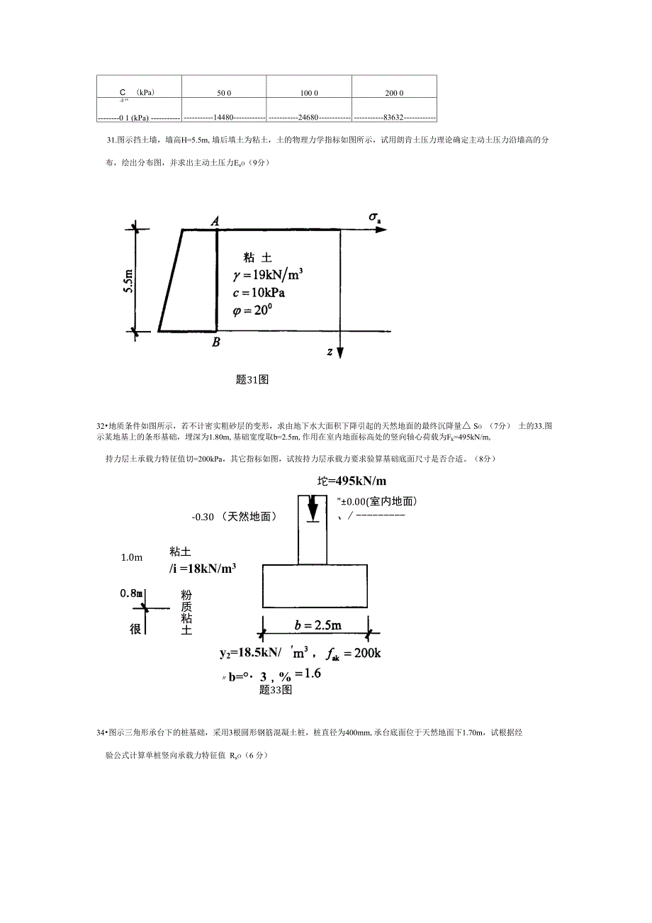 土力学地基基础试题1_第4页