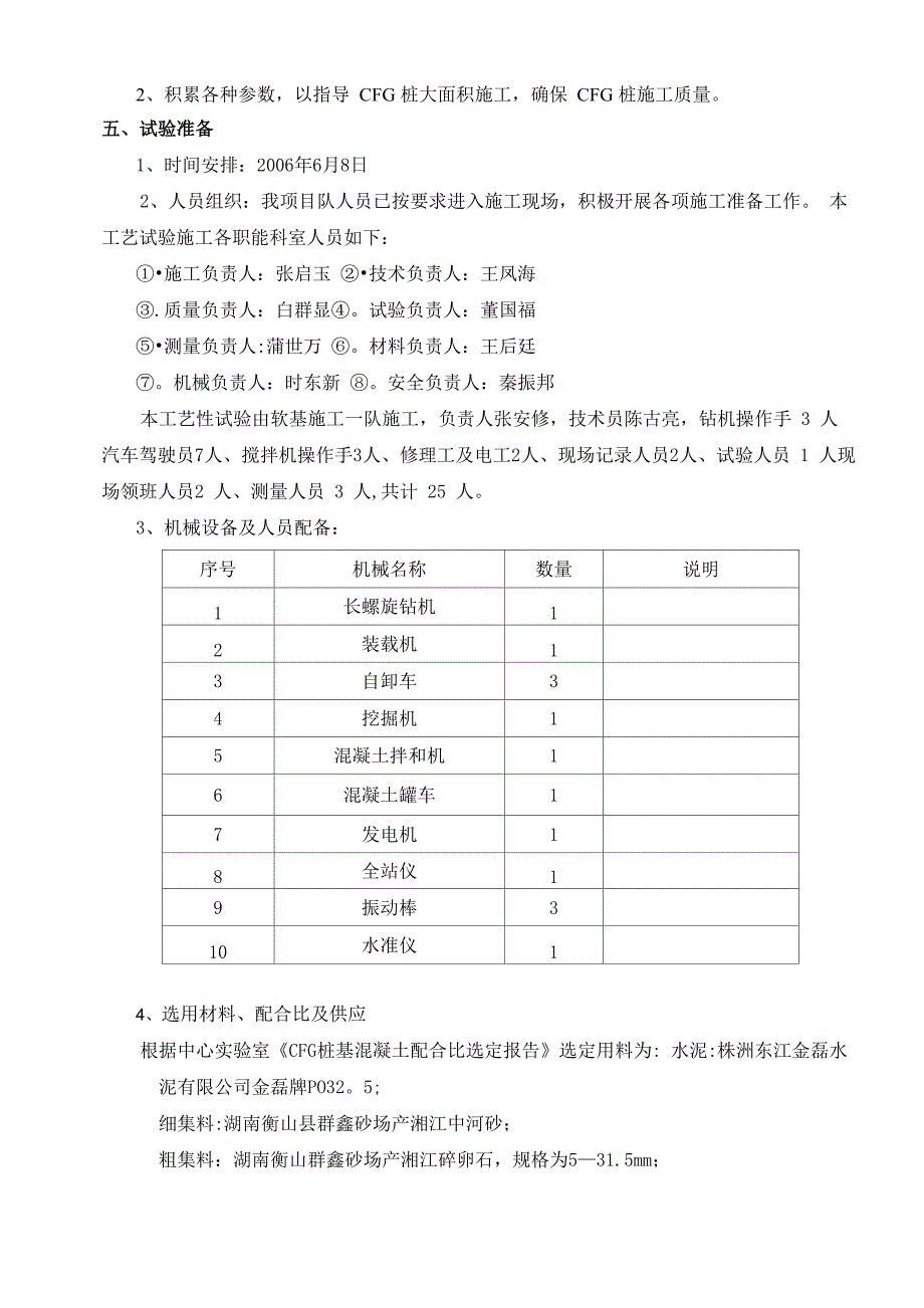 CFG桩成桩工艺性试验施工方案_第2页