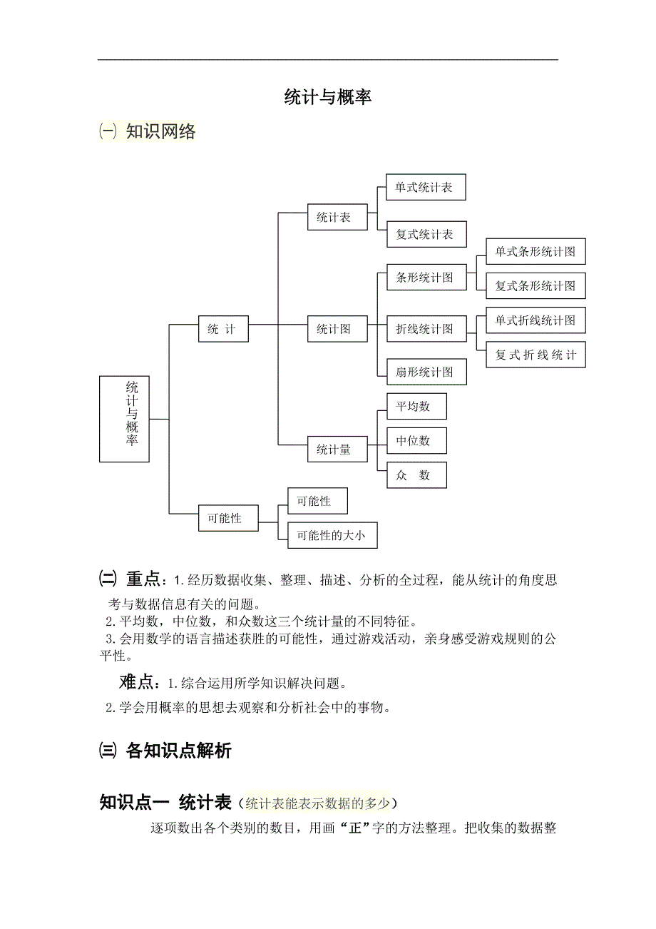 统计与概率知识点与易错题集_第1页