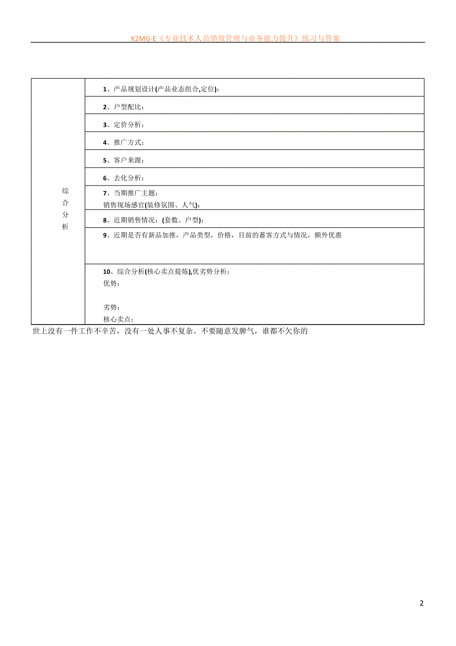 房地产项目市场调研表_第2页