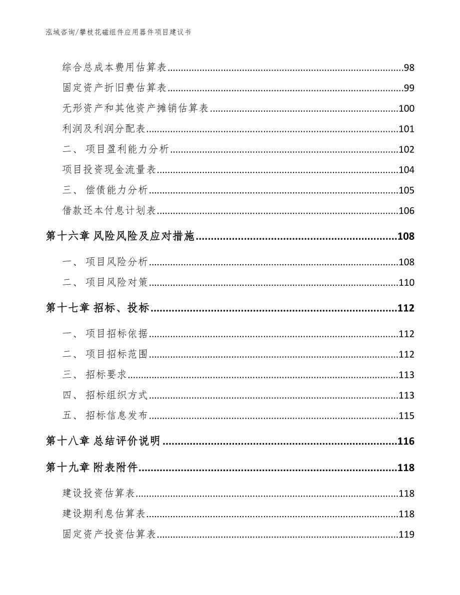 攀枝花磁组件应用器件项目建议书_模板范文_第5页