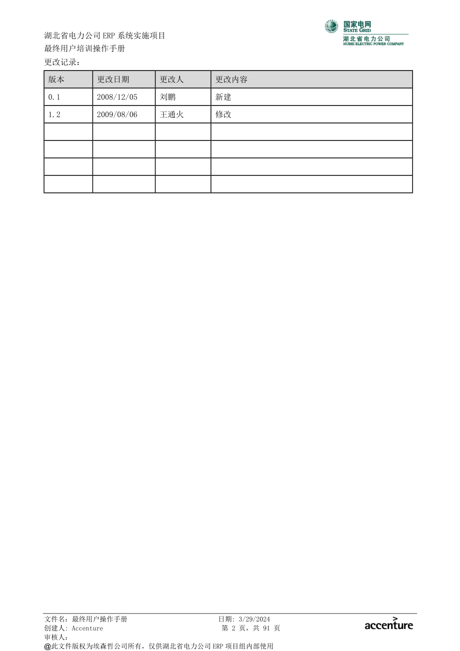 湖北电力公司ERP实施项目 用户手册物资管理模块开发程序分册_第2页