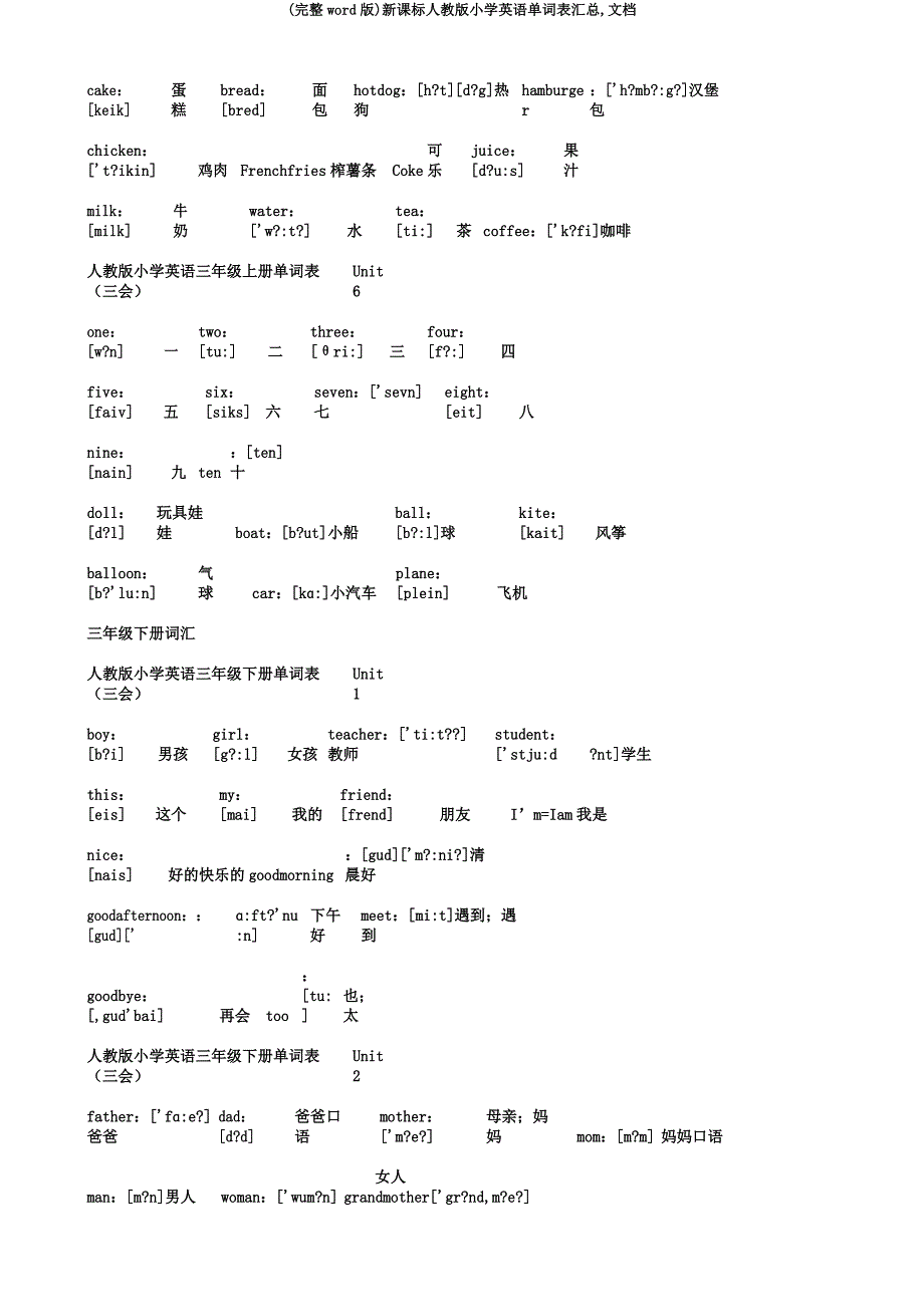 新课标人教版小学英语单词表汇总文档.docx_第2页