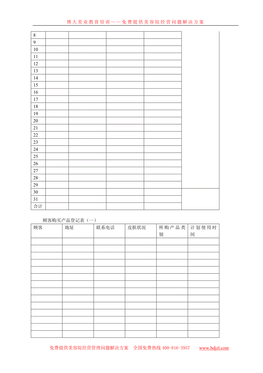 美容院各类综合表格.doc_第4页