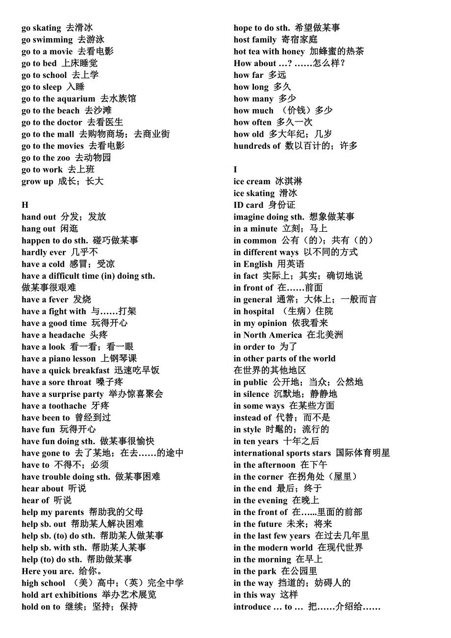 初中英语重点词组_第4页