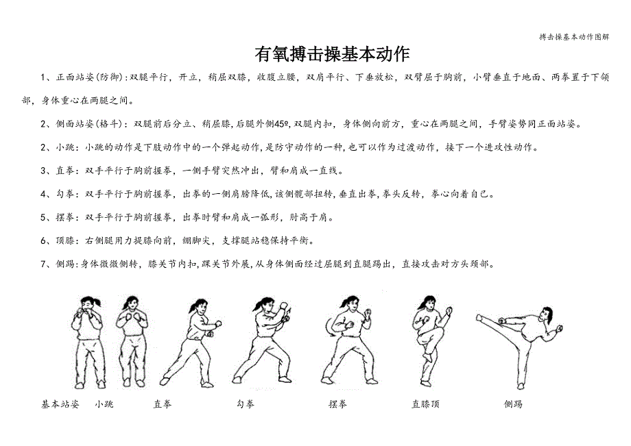 搏击操基本动作图解_第1页