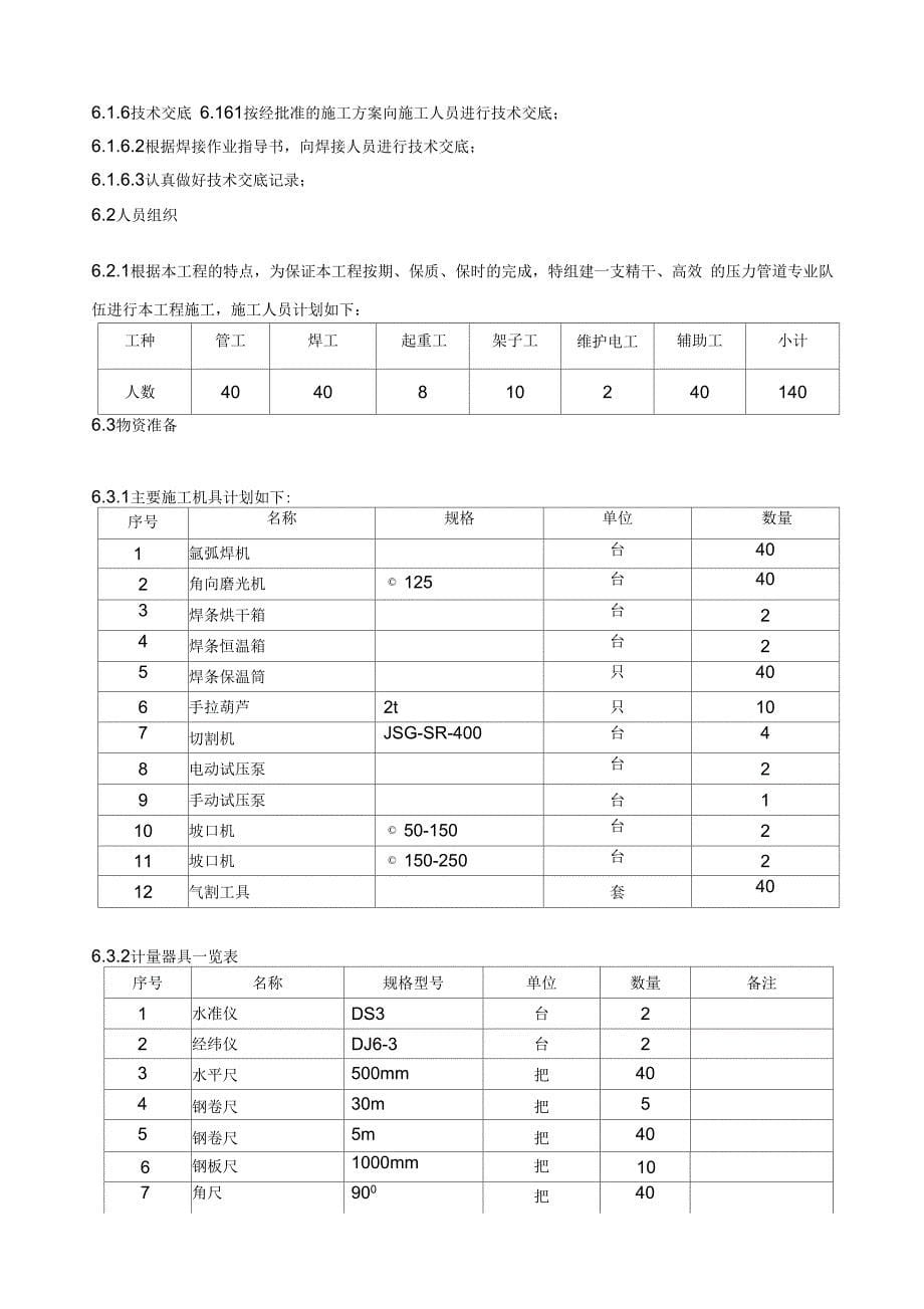 泰州东联压力管道工程施工组织设计方案_第5页