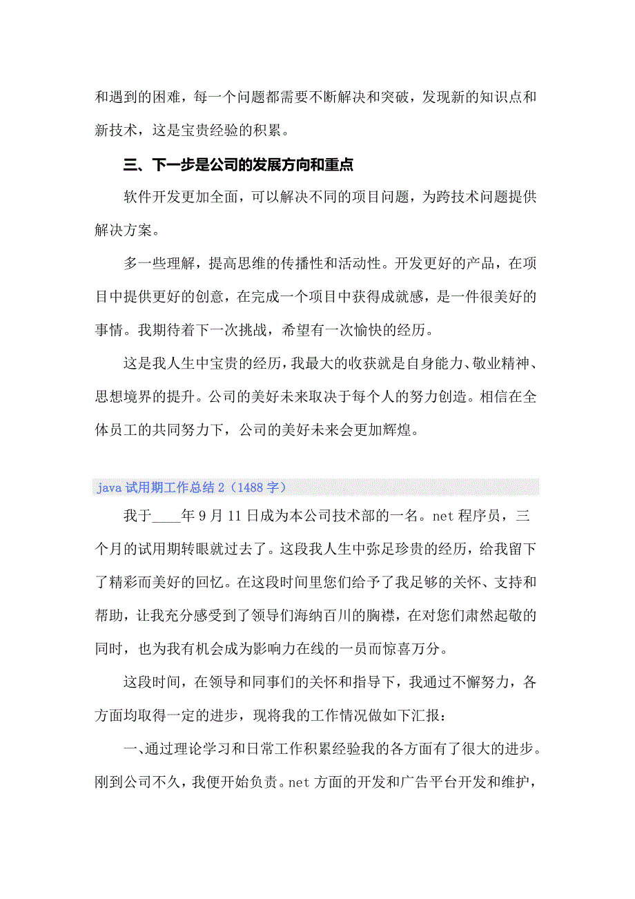 java试用期工作总结11篇_第2页