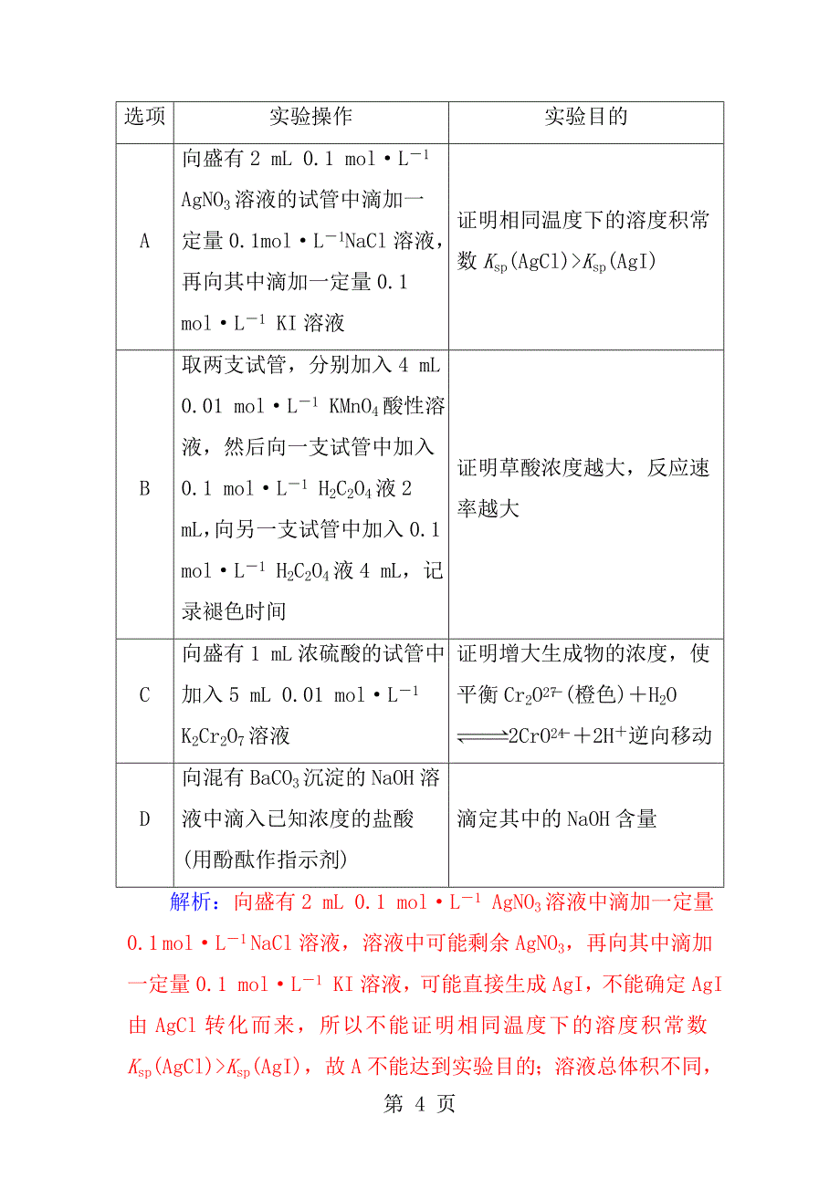 2019届高考化学二轮复习专题十四化学实验基础知识专题强化练_第4页