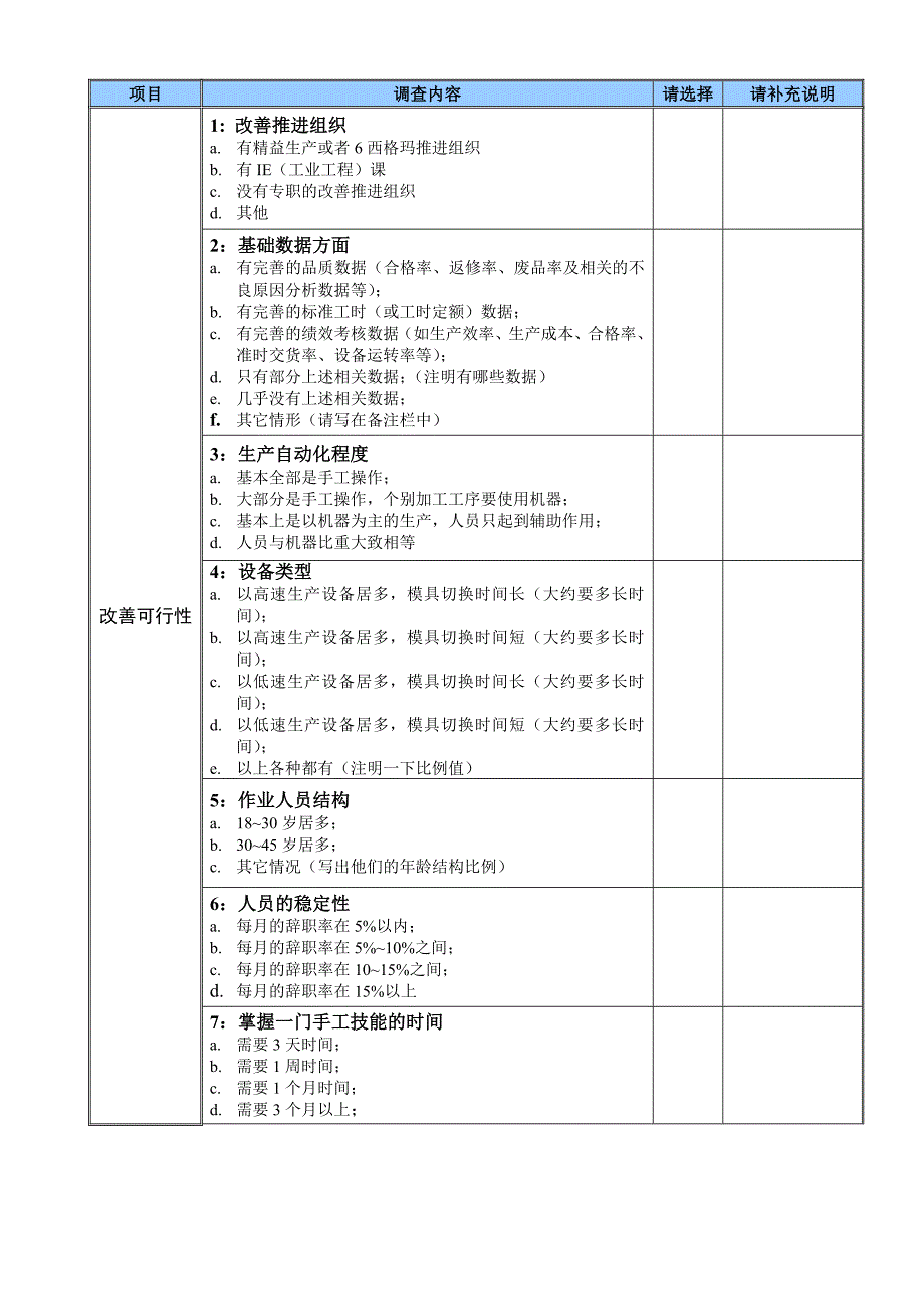 精益生产调查问卷_第3页