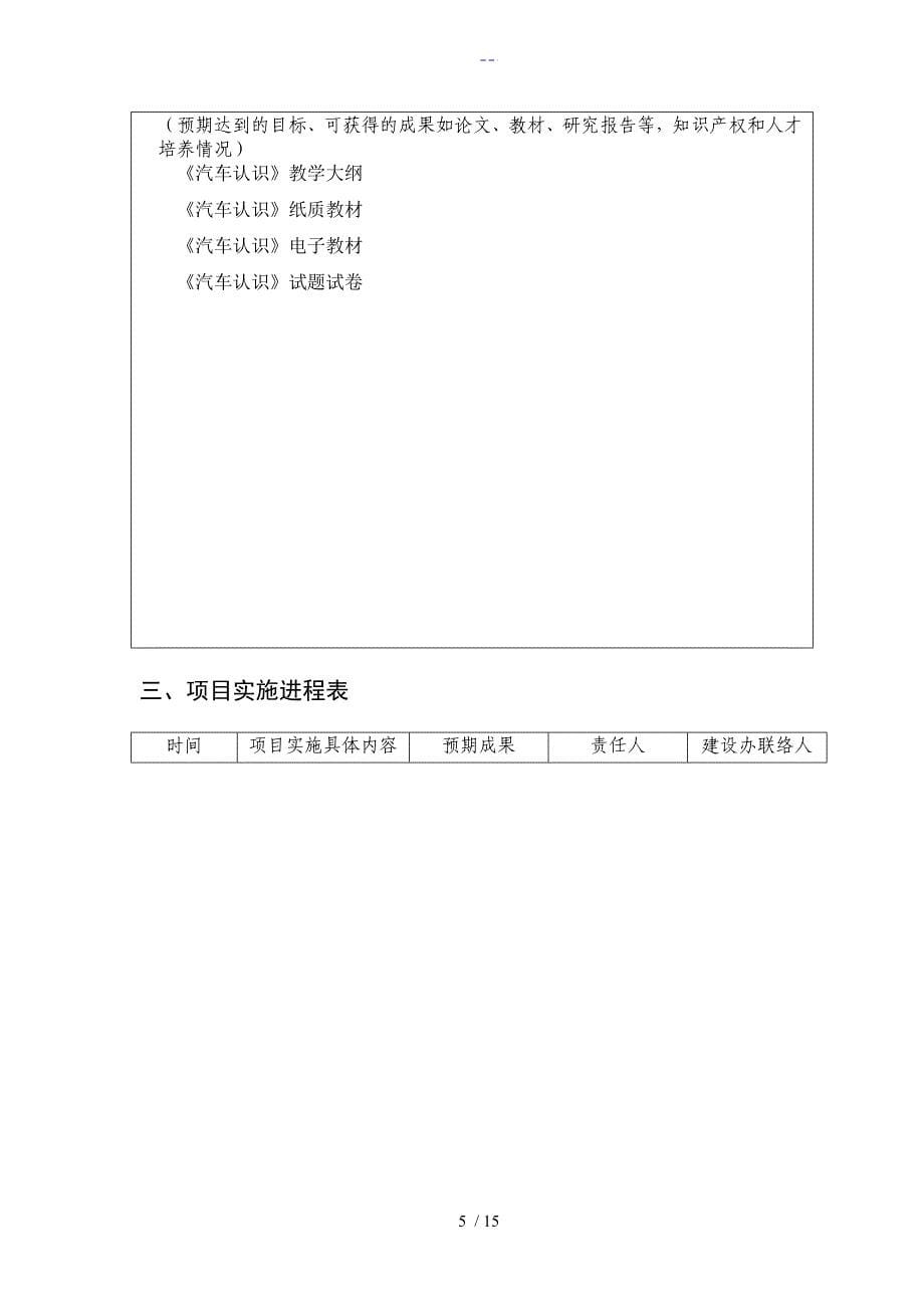 示范校项目建设汽车认识课程建设任务书_第5页