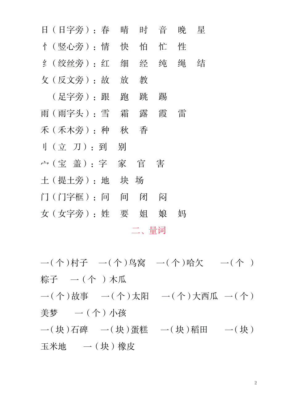 2023年小学语文一年级重点知识超详细知识汇总全面汇总归纳整理_第2页