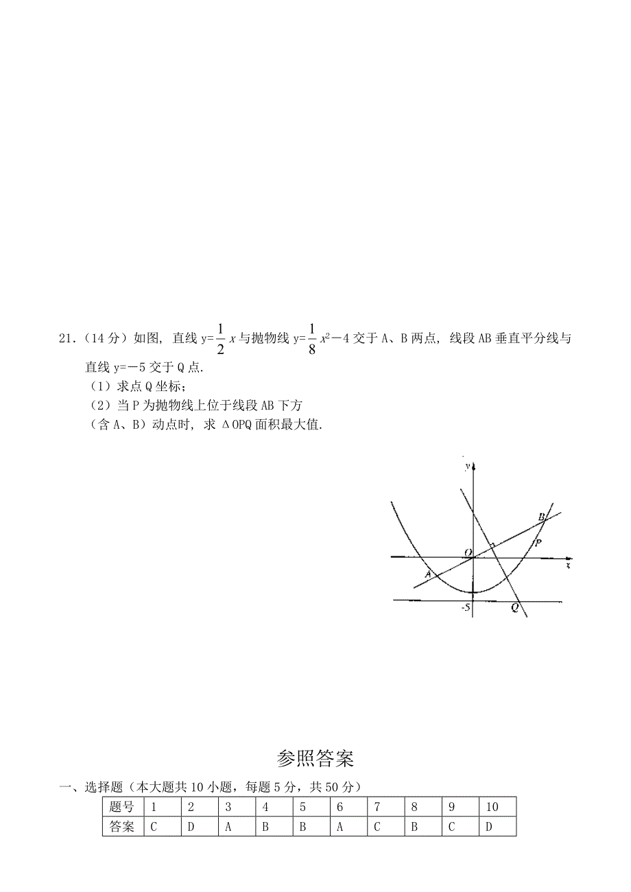 抛物线测试题含答案.doc_第4页