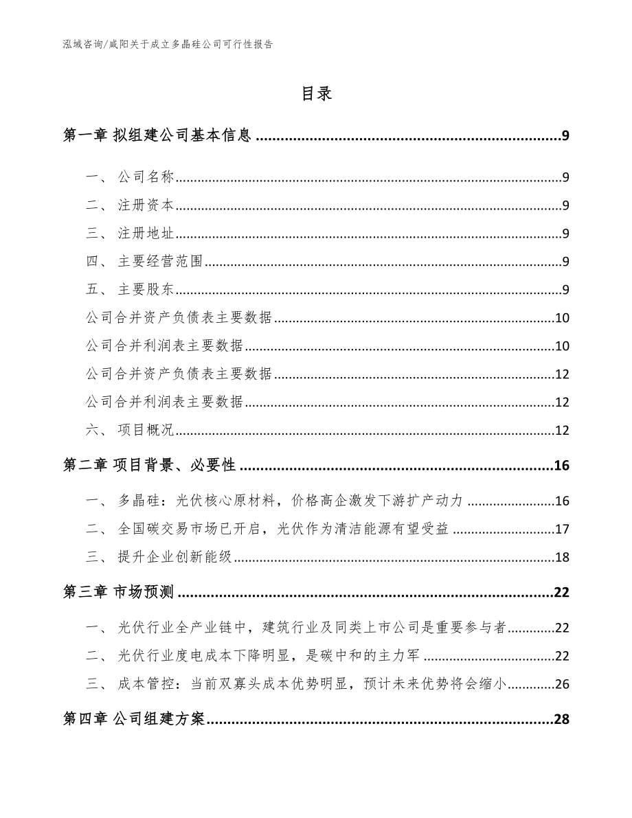 咸阳关于成立多晶硅公司可行性报告【范文模板】_第2页