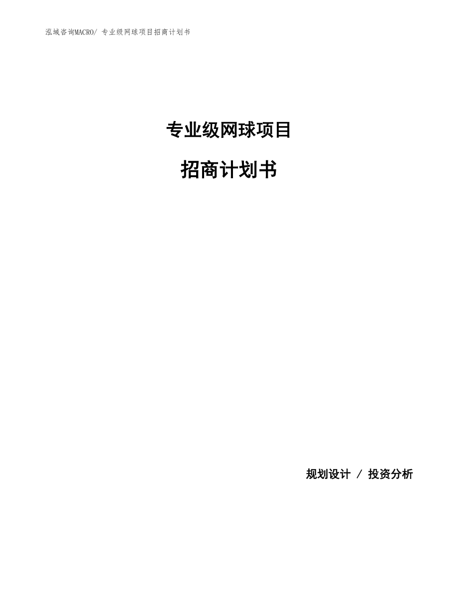 专业级网球项目招商计划书.docx_第1页