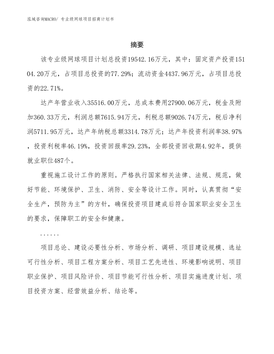 专业级网球项目招商计划书.docx_第2页