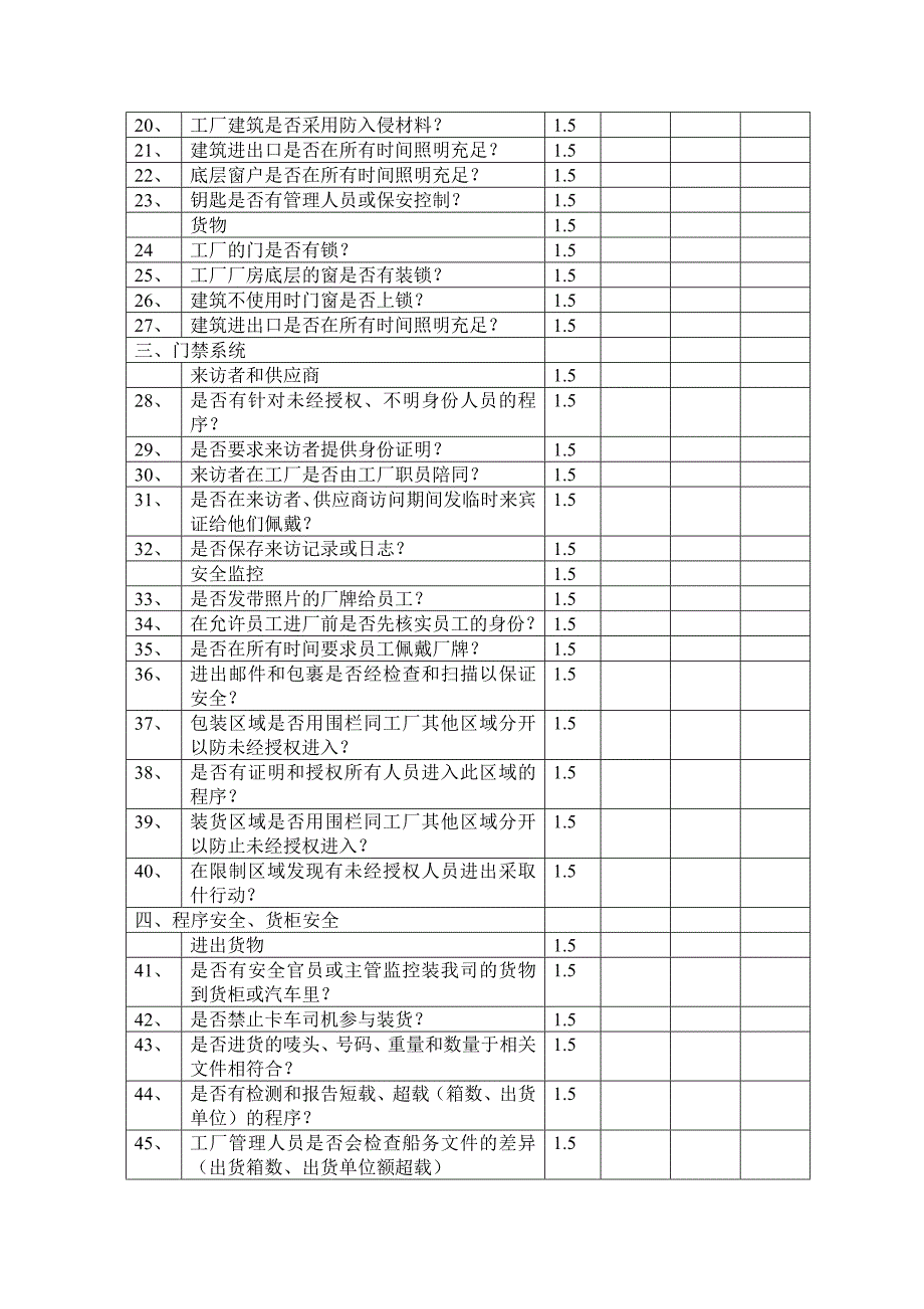 商业合作伙伴CTPAT调查表_第2页