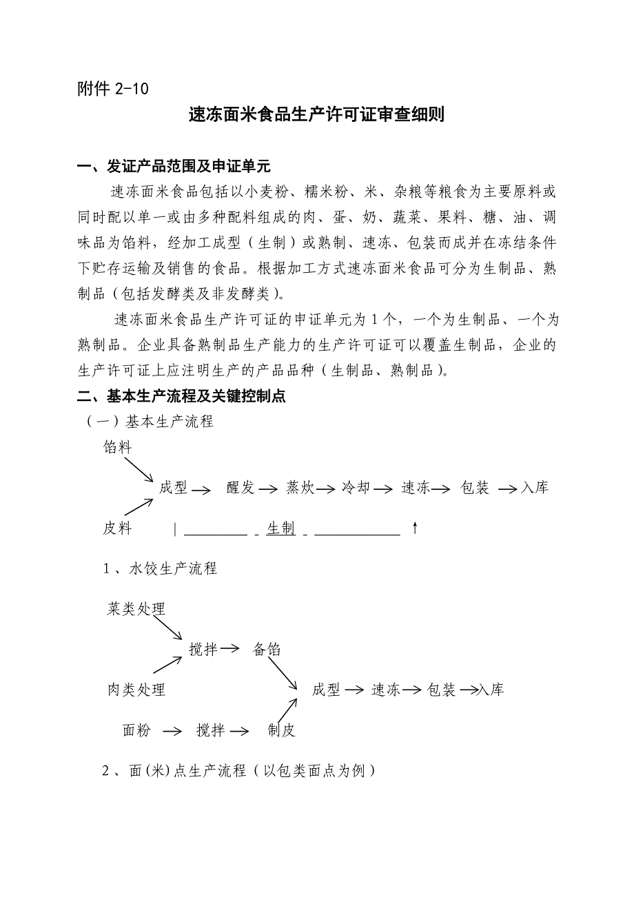 速冻面米食品生产许可证审查细则_第1页