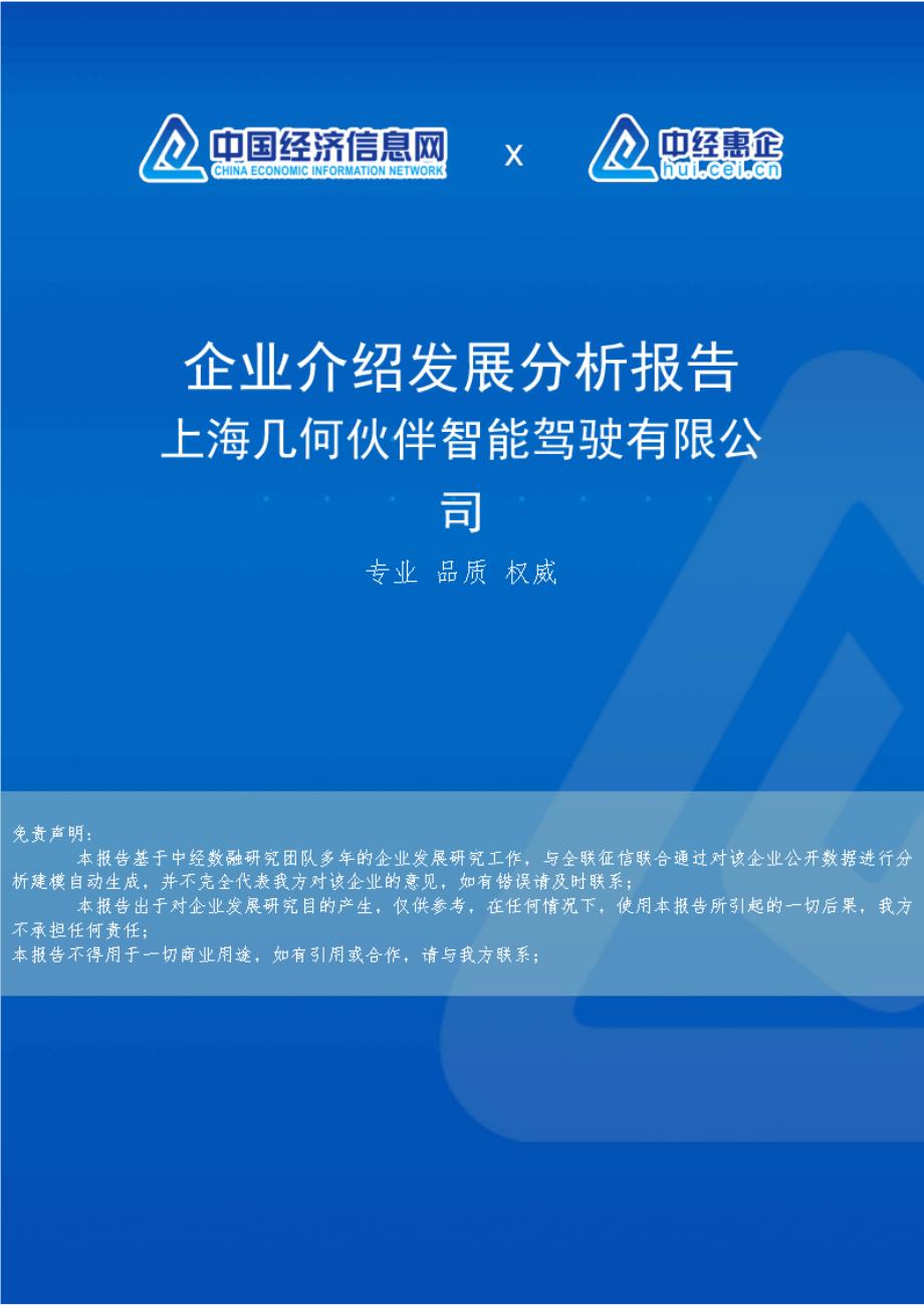 上海几何伙伴智能驾驶有限公司介绍企业发展分析报告_第1页