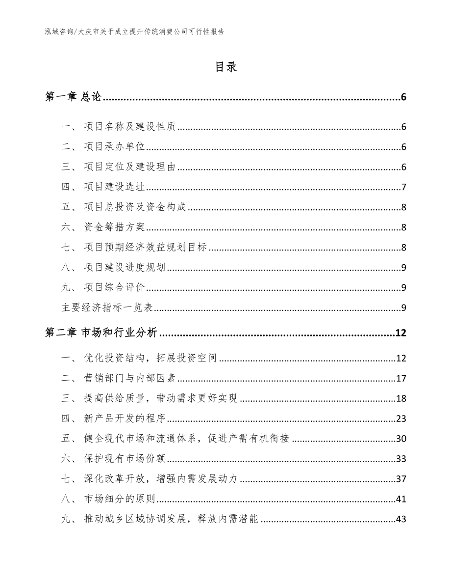 大庆市关于成立提升传统消费公司可行性报告（参考范文）_第2页