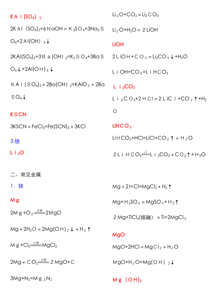 高中化学方程式总结22195_第3页