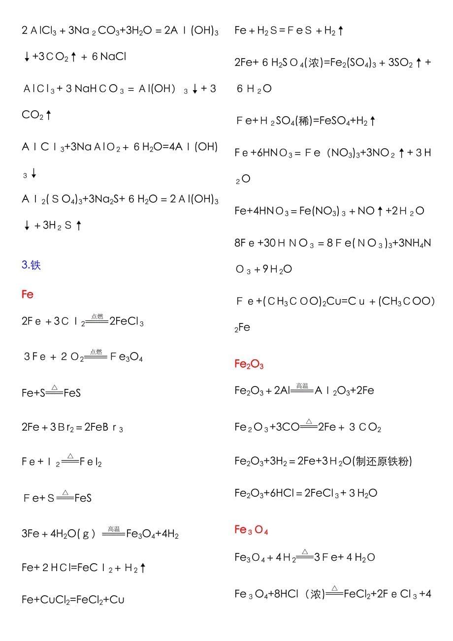 高中化学方程式总结22195_第5页