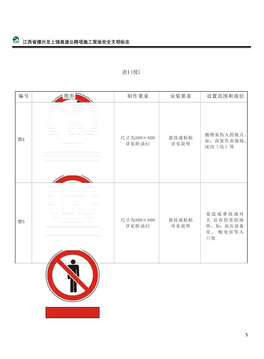 施工现场安全文明标志 德兴至上饶高速公路文明施工管理办法_第5页